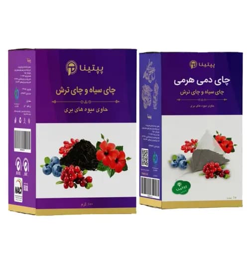 چای سیاه و چای ترش حاوی میوه های بری پپتینا