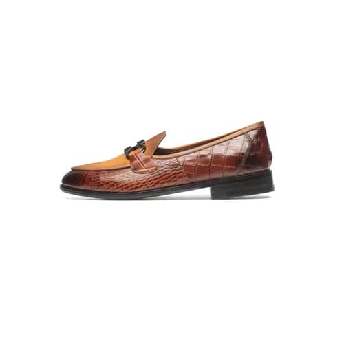 لوفر و موکازین مردانه گوچی کروکو-نابوک عسلی - چرم کارن | Karen Leather