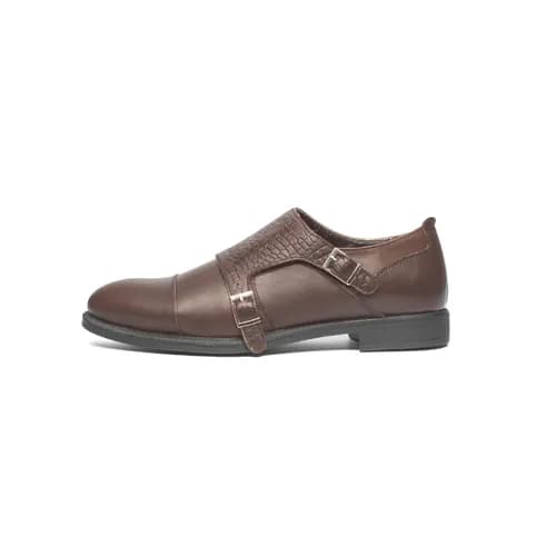 کالج مردانه دوسگک وجیتال-کروکو قهوه ای - چرم کارن | Karen Leather