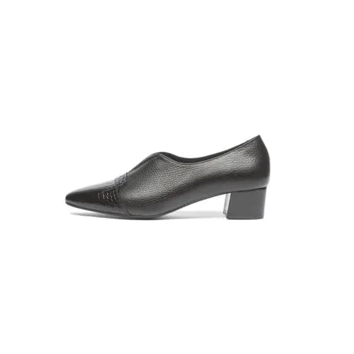 کفش تخت زنانه میوسا کروکو - فلوتر مشکی - چرم کارن | Karen Leather