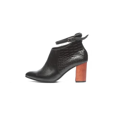 کفش مجلسی زنانه لیزا فلوتر-کروکو مشکی - چرم کارن | Karen Leather