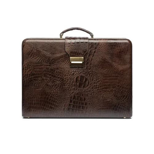 کیف اداری مردانه سامسونت تک قفل یراق ایتالیایی کروکو - چرم کارن | Karen Leather