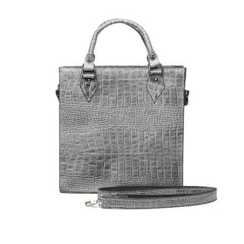 کیف زنانه دوشی مستطیلی کروکو طوسی - چرم کارن | Karen Leather