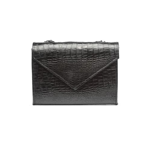 کیف مجلسی زنانه گلوریا کروکو مشکی - چرم کارن | Karen Leather