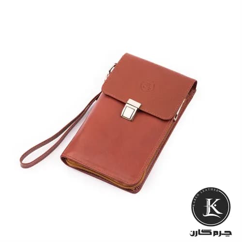 کیف پاسپورتی پاسپورتی آلبوم دار فلوتر-وجیتال قهوه ای - چرم کارن | Karen Leather