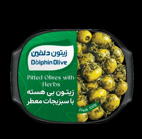 زیتون بی هسته با سبزیجات 110g - دلفین
