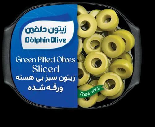 زیتون سبز اسلایس قایقی کوچک 120g - دلفین
