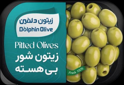 زیتون سبز بی هسته قایقی 220 گرم - دلفین