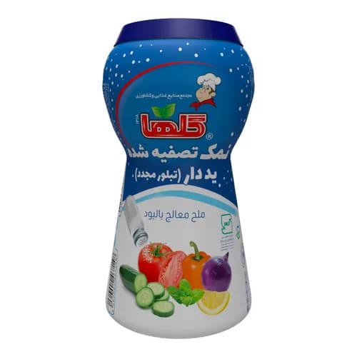 نمک تصفیه شده یددار – بطری - گلها