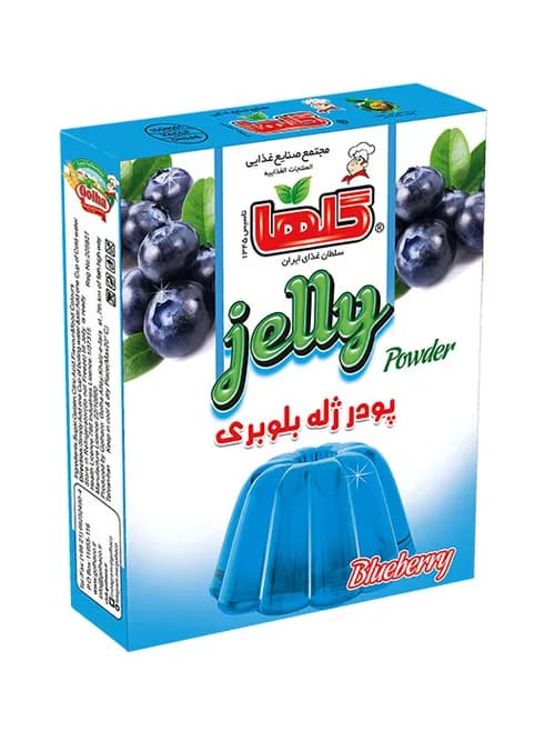 پودر ژله بلوبری – جعبه - گلها