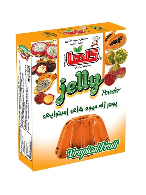 پودر ژله میوه های استوایی -جعبه - گلها